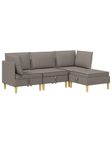 Set di mobili per il soggiorno 4 pcs Tortora Tessuto