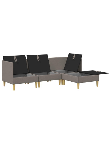 Set di mobili per il soggiorno 4 pcs Tortora Tessuto