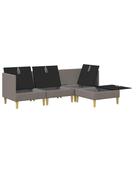 Set di mobili per il soggiorno 4 pcs Tortora Tessuto