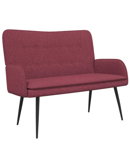 Divano a 2 Posti Rosso vino 115 x 61 x 87 cm Tessuto