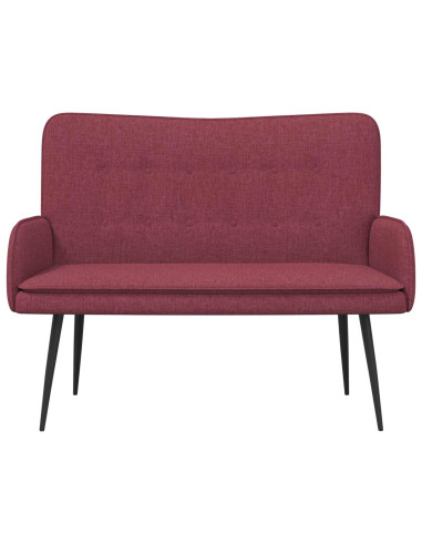 Divano a 2 Posti Rosso vino 115 x 61 x 87 cm Tessuto