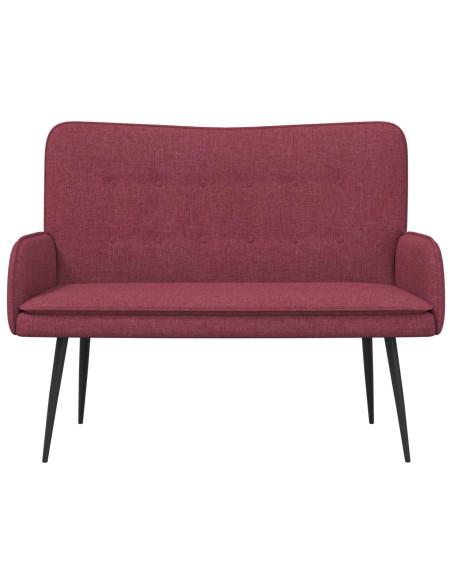 Divano a 2 Posti Rosso vino 115 x 61 x 87 cm Tessuto