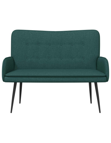 Divano a 2 Posti Verde Scuro 115 x 61 x 87 cm Tessuto