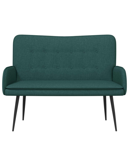 Divano a 2 Posti Verde Scuro 115 x 61 x 87 cm Tessuto