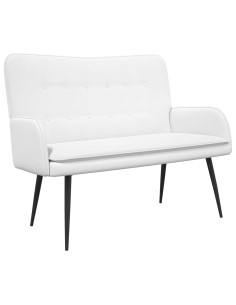 Divano a 2 Posti Bianco 115 x 61 x 87 cm Tessuto 2