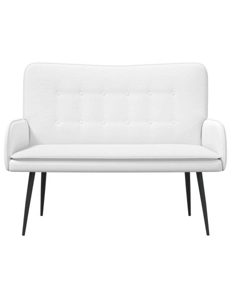 Divano a 2 Posti Bianco 115 x 61 x 87 cm Tessuto