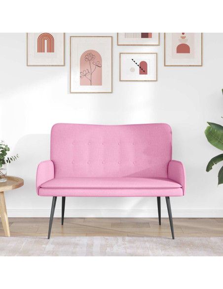 Divano a 2 Posti Rosa 115 x 61 x 87 cm Tessuto