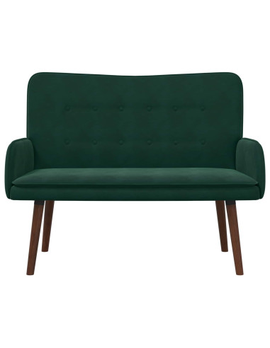 Sofa a Due Posti Verde Scuro 115 x 61 x 87 cm Velluto