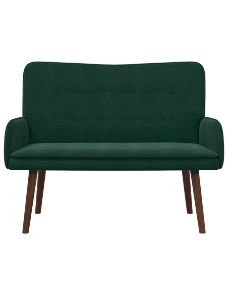 Sofa a Due Posti Verde Scuro 115 x 61 x 87 cm Velluto