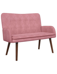 Sofa a Due Posti Rosa 115 x 61 x 87 cm Velluto 2