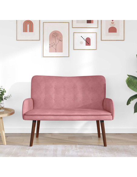 Sofa a Due Posti Rosa 115 x 61 x 87 cm Velluto
