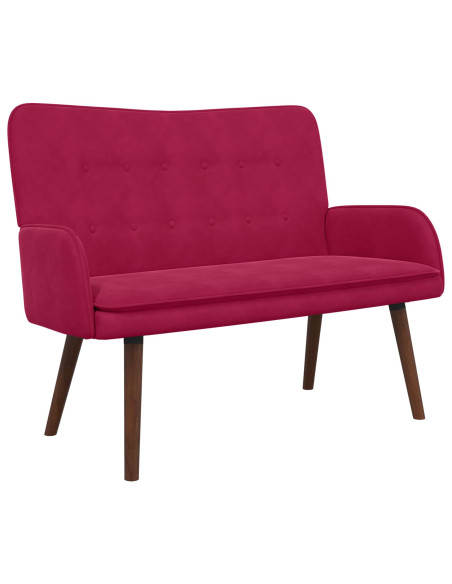 Sofa a Due Posti Rosso vino 115 x 61 x 87 cm Velluto