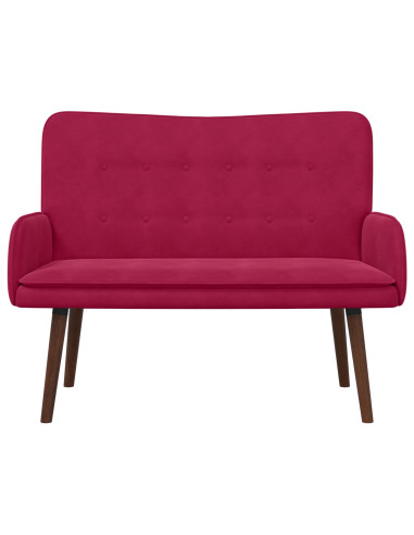 Sofa a Due Posti Rosso vino 115 x 61 x 87 cm Velluto