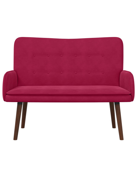 Sofa a Due Posti Rosso vino 115 x 61 x 87 cm Velluto