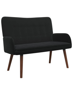 Sofa a Due Posti Nero 115 x 61 x 87 cm Velluto 2