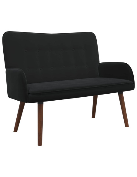 Sofa a Due Posti Nero 115 x 61 x 87 cm Velluto