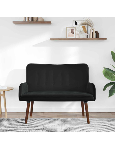 Sofa a Due Posti Nero 115 x 61 x 87 cm Velluto