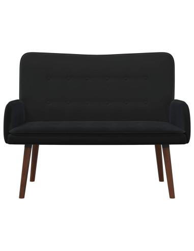 Sofa a Due Posti Nero 115 x 61 x 87 cm Velluto