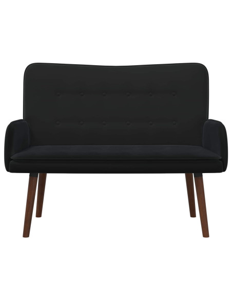 Sofa a Due Posti Nero 115 x 61 x 87 cm Velluto