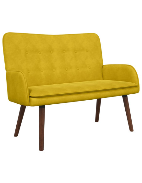Sofa a Due Posti Giallo 115 x 61 x 87 cm Velluto