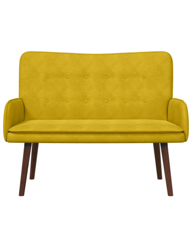 Sofa a Due Posti Giallo 115 x 61 x 87 cm Velluto