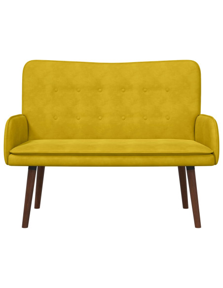Sofa a Due Posti Giallo 115 x 61 x 87 cm Velluto
