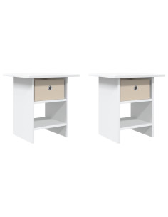 Comodino 2 pcs Bianco 41 x 40 x 45 cm Legno multistrato 2