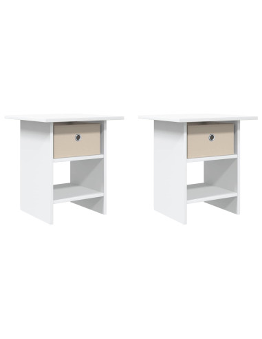 Comodino 2 pcs Bianco 41 x 40 x 45 cm Legno multistrato