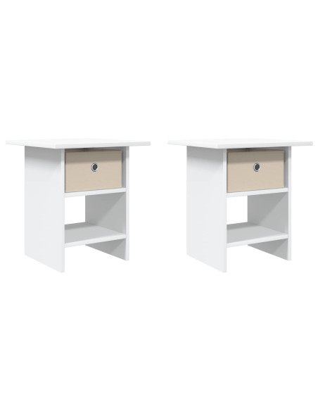 Comodino 2 pcs Bianco 41 x 40 x 45 cm Legno multistrato