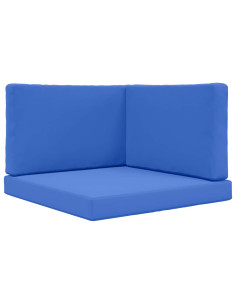 Cuscino per divano da esterno 3 pcs Blu Reale Poliestere 2