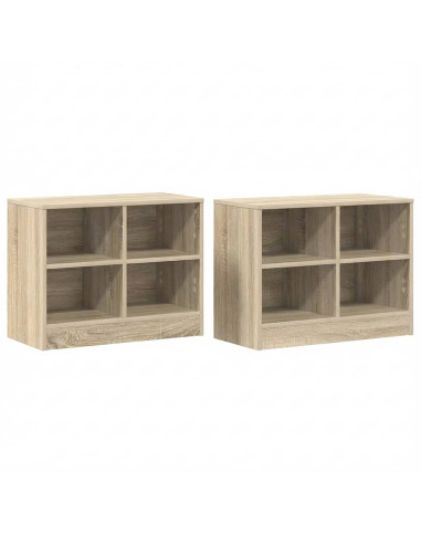 Armadietto per letto 2 pcs Rovere Sonoma 66 x 33 x 48 cm