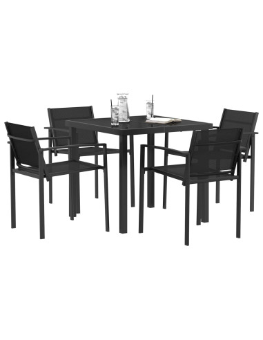 Set di Mobili da Esterno 5 pcs Nero e antracite 80 x 80 x 73 cm