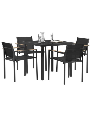 Set di Mobili da Esterno 5 pcs Nero e antracite 80 x 80 x 73 cm