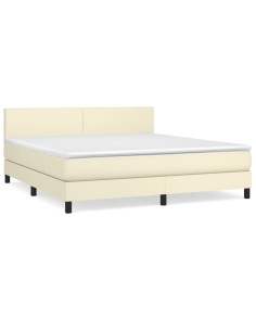 Giroletto a Molle con Materasso Crema 180x200 cm in Similpelle 2
