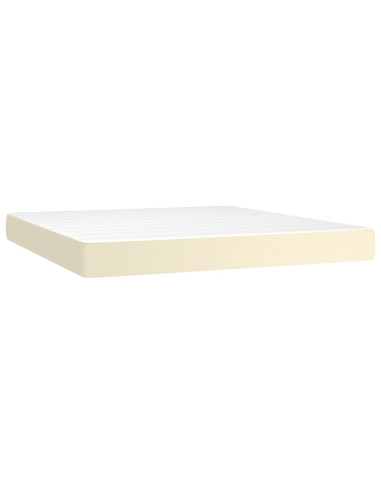 Giroletto a Molle con Materasso Crema 180x200 cm in Similpelle