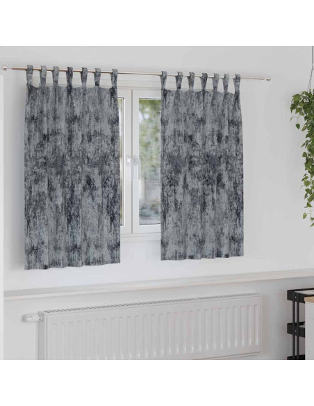 Tende in Velluto 2 pcs Grigio Argento 140 x 140 cm Velluto