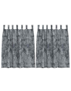 Tende in Velluto 2 pcs Grigio Argento 140 x 140 cm Velluto 2