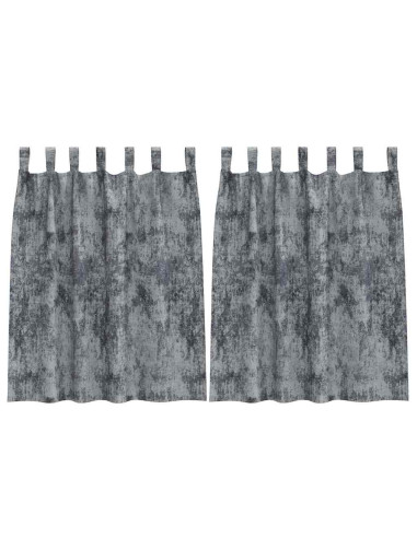 Tende in Velluto 2 pcs Grigio Argento 140 x 140 cm Velluto