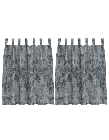 Tende in Velluto 2 pcs Grigio Argento 140 x 140 cm Velluto