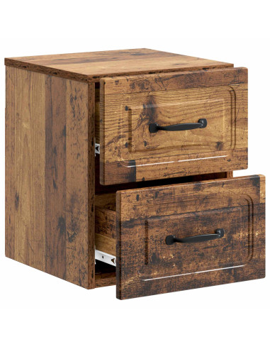 Mobiletto da notte a muro Legno antico 34,5 x 33 x 40 cm
