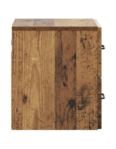 Mobiletto da notte a muro Legno antico 34,5 x 33 x 40 cm