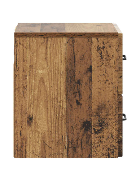 Mobiletto da notte a muro Legno antico 34,5 x 33 x 40 cm