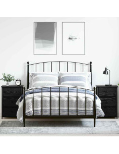 Armadio da Notte con cassetto 2 pcs Rovere Nero 40 x 36 x 60 cm