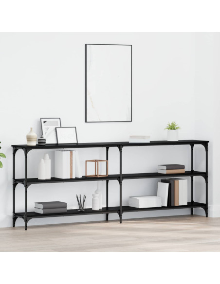 Tavolo consolle Rovere nero 200 x 29 x 75 cm