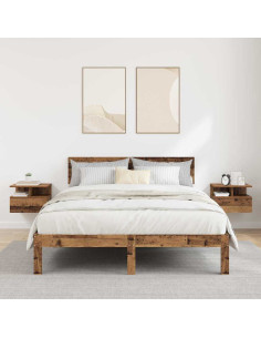 Comodino flottante 2 pcs Legno vecchio 40 x 31 x 28 cm