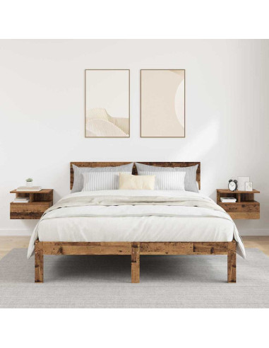 Comodino flottante 2 pcs Legno vecchio 40 x 31 x 28 cm
