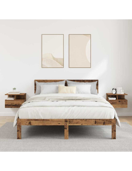 Comodino flottante 2 pcs Legno vecchio 40 x 31 x 28 cm