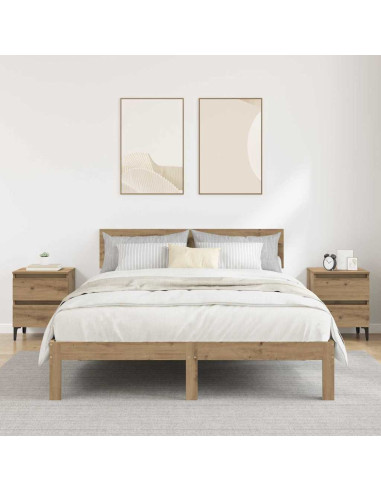Armadio da Notte 2 pcs rovere artigianale 40 x 35 x 50 cm