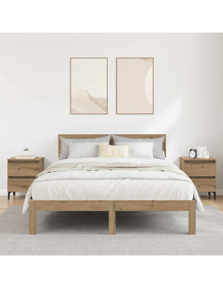 Armadio da Notte 2 pcs rovere artigianale 40 x 35 x 50 cm