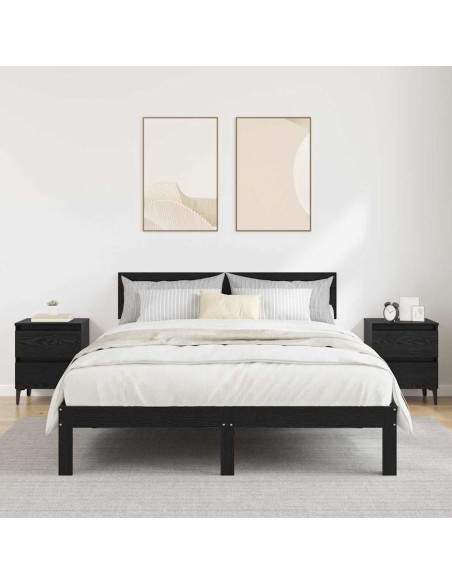 Armadio da Notte 2 pcs Rovere nero 40 x 35 x 50 cm